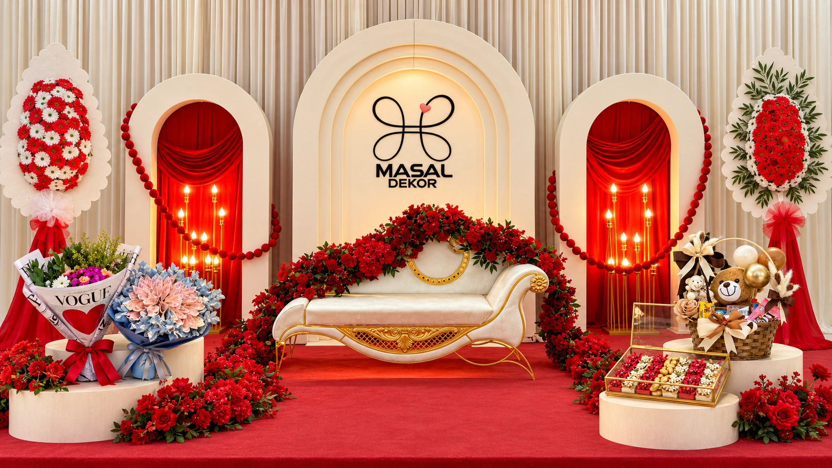 Masal Dekor kına sahnesinin özgün renkleri